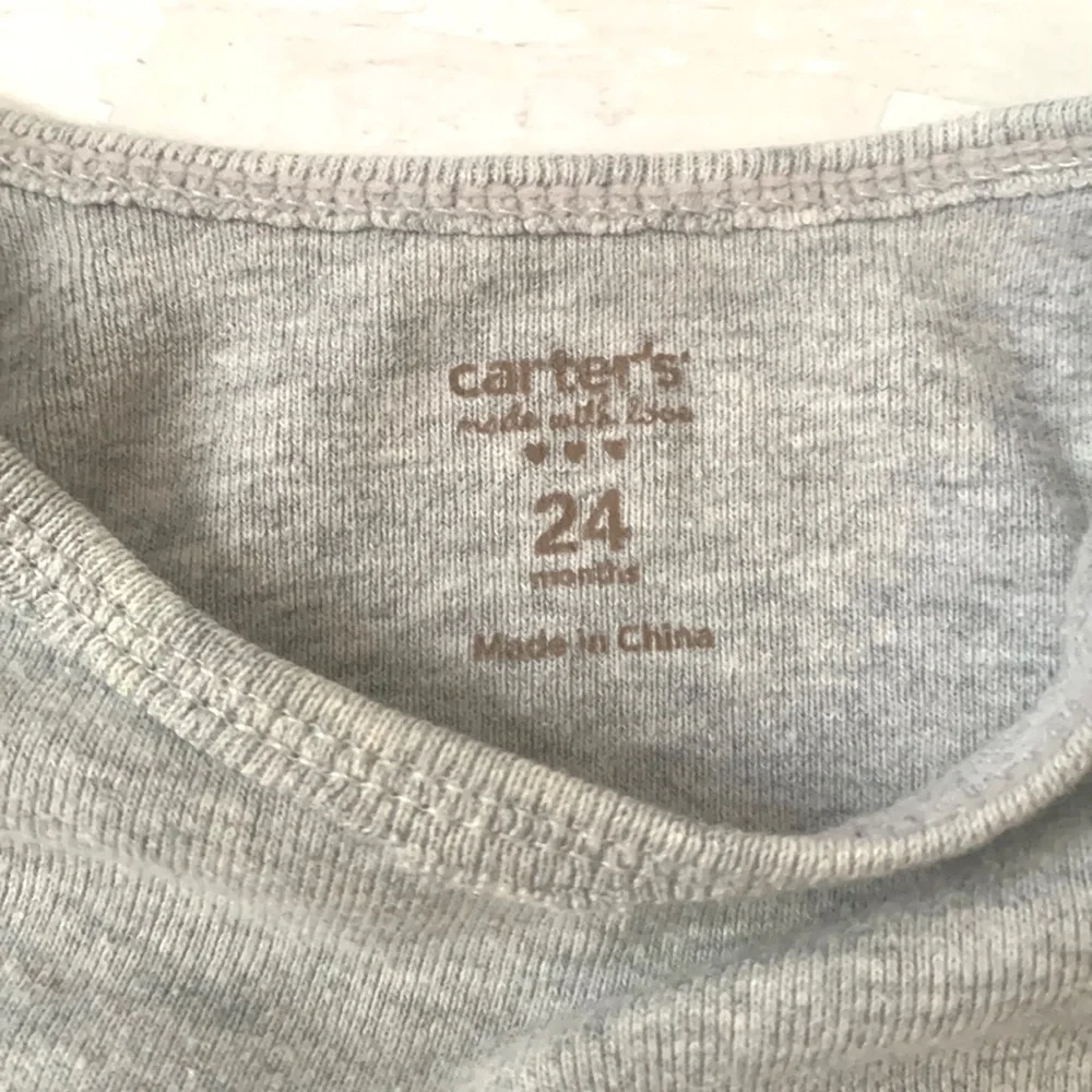 Carters 24m Unisex Gray Long Sleeve Bodysuits Unisex Baby Boy Girl Set of 2